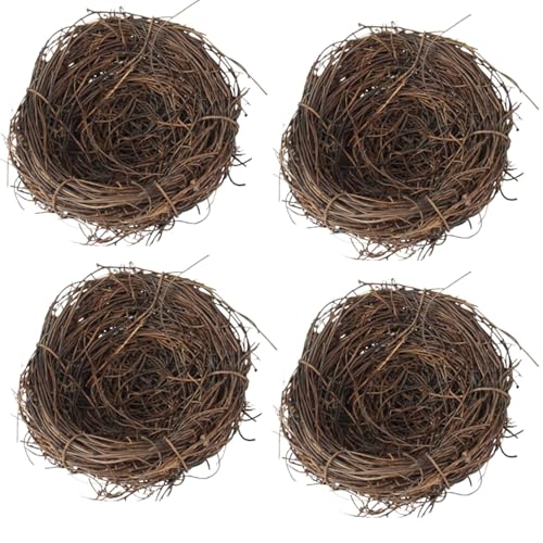 Vogelbettwäsche im natürlichen Rattan, Packung mit 4 bequemen Bettwäsche für kleine Vögel und Tiere, ideal zum Nisten- und Versteck (20 g/Packung, insgesamt 80 g) von Celuicion