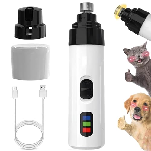 Accuratew Rechargeable USB Charging Electric Pet Nail Grinder, Pet Nail Grinder for Dogs Cats, Silent Waterproof Protable Pet Nail Groomer for Large Medium Small Dogs (1Set) von Cemssitu