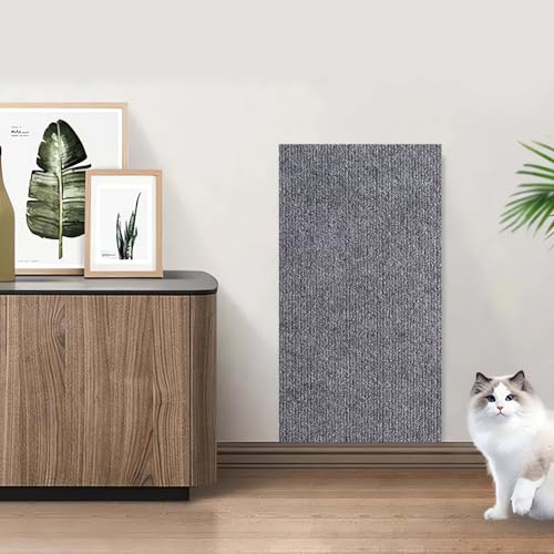 Cat Scratch Furniture Protector, Couch Protector from Cat Claws, Self-Adhesive Trimmable Cat Scratching Mat, Climbing Cat Scratcher, Wall Scratchers for Indoor Cats (40 * 100CM,Light Grey) von Cemssitu
