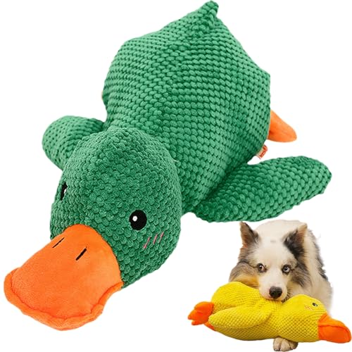 Cemssitu The Mellow Dog Calming Duck Dog Toy, Cutated Calming Pillow for Dogs, Dog Duck Toy with Quacking Sound, Dog Stuffed Animals Chew Toy for Any Size Dog (Green) von Cemssitu