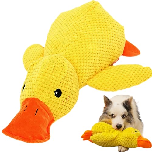 Cemssitu The Mellow Dog Calming Duck Dog Toy, Cutated Calming Pillow for Dogs, Dog Duck Toy with Quacking Sound, Dog Stuffed Animals Chew Toy for Any Size Dog (Yellow) von Cemssitu