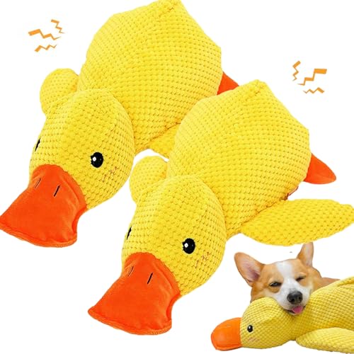 Grishay Calm Duck Dog Toy, Dog Emotional Support Duck, Sherum Outfany Dotmalls Calming Duck, Calming Duck Dog Toy Bright Yellow, Calming Duck for Dogs, The Mellow Dog Calming Duck (2pcs Yellow) von Cemssitu