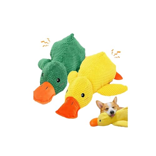 Grishay Calm Duck Dog Toy, Dog Emotional Support Duck, Sherum Outfany Dotmalls Calming Duck, Calming Duck Dog Toy Bright Yellow, Calming Duck for Dogs, The Mellow Dog Calming Duck (Yellow Green) von Cemssitu