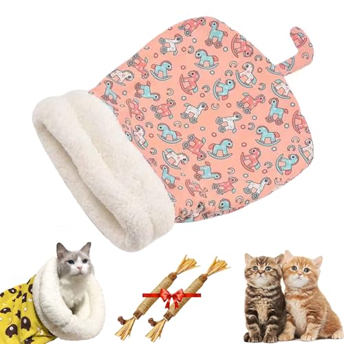 Sherum Purrnest Sleeping Bag, Petsboro Purrnest Sleeping Bag, Cat Sleeping Bag for Indoor Cats, Cozy Warm Sleeping Bag for Cats, Cat Sleeping Bag for Indoor Cats (Style A Pink) von Cemssitu