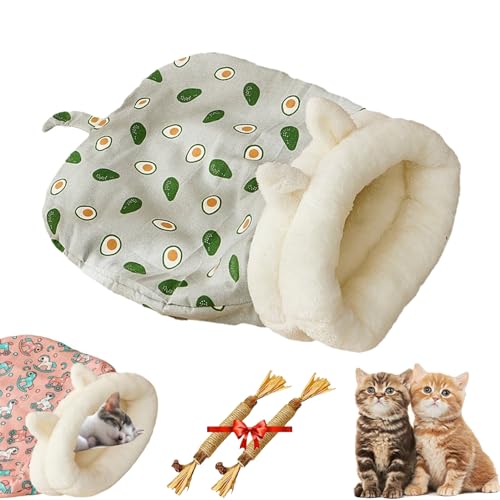 Sherum Purrnest Sleeping Bag, Petsboro Purrnest Sleeping Bag, Cat Sleeping Bag for Indoor Cats, Cozy Warm Sleeping Bag for Cats, Cat Sleeping Bag for Indoor Cats (Style B Green) von Cemssitu