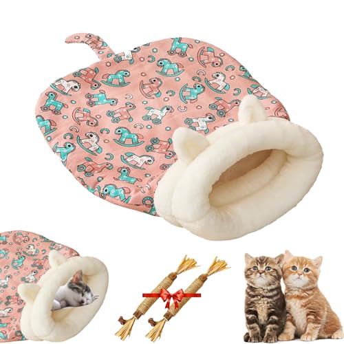 Sherum Purrnest Sleeping Bag, Petsboro Purrnest Sleeping Bag, Cat Sleeping Bag for Indoor Cats, Cozy Warm Sleeping Bag for Cats, Cat Sleeping Bag for Indoor Cats (Style B Pink) von Cemssitu