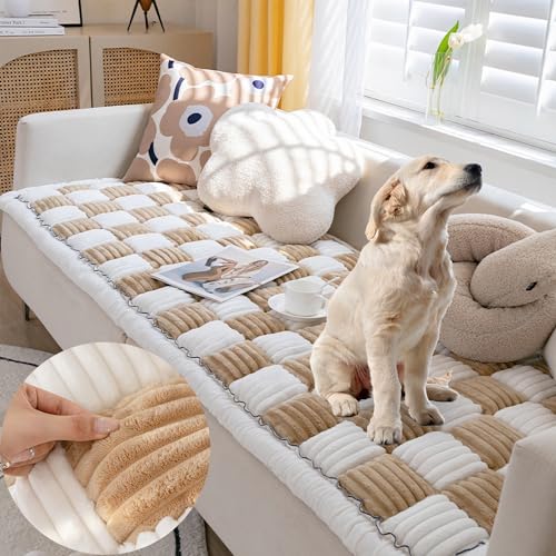 Fuzzy Pet Couch Covers for Sofa, Couch Protector for Dogs, Sofa Covers Waterproof Washable, Protect Your Sofa from All Stains, Damage, Wear, and Tear (18x18 inch (Mini),Brown) von Cemssitu