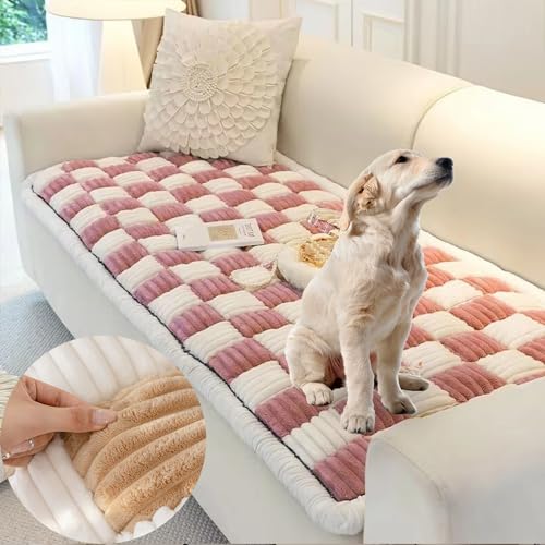 Fuzzy Pet Couch Covers for Sofa, Couch Protector for Dogs, Sofa Covers Waterproof Washable, Protect Your Sofa from All Stains, Damage, Wear, and Tear (18x18 inch (Mini),Pink) von Cemssitu