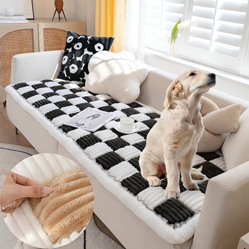 Fuzzy Pet Couch Covers for Sofa, Couch Protector for Dogs, Sofa Covers Waterproof Washable, Protect Your Sofa from All Stains, Damage, Wear, and Tear (20x20 inch (Mini),Black) von Cemssitu