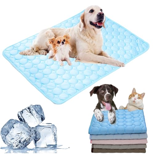 Washable Cooling Mat for Dogs, Ice Silk Cooling Dog Bed, Summer Pet Cooling Mat for Indoor & Outdoor, Durable Sofa Cooling Pad Blanket for Small Medium Large Dogs/Cats (16*12 in,Light Blue) von Cemssitu