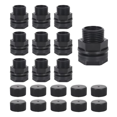 Cenei 10er-Pack Gartenschlauch-Schottverschraubungen mit Stecker, Dual 1/2 Innengewinde NPT X 3/4 Außengewinde GHT Schottverschraubung für Tanks von Cenei