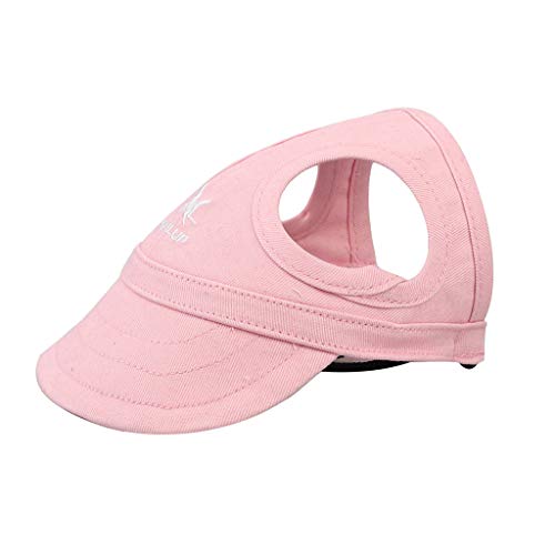 Cenlang Baseballmütze für den Außenbereich, Katze, Hund, Sport, verstellbare Streifen, Sommerreise, modische Haustier-Sonnenhaube mit Ohrlöchern (Rosa, L) von Cenlang