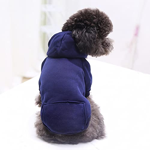 Cenlang Katzen-Hunde-Kapuzenpullover mit Tasche – Sport-Stil, Zweibeinig, Herbst, Winter, warmer Fleece-Pullover, Welpen, Hundekleidung für kleine, mittelgroße und große Hunde, Jungen, Mädchen, Haustierbedarf (Marineblau, XXL) von Cenlang