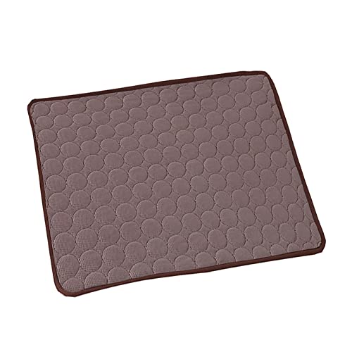 Kühlmatte für Hunde, Eisseide, für den Sommer, selbstkühlende Matten, waschbar, tragbar, Kühlunterlage für Hunde, Katzen, Haustiere (Kaffee, L (70 x 55 cm) von Cenlang