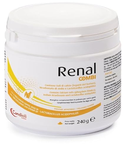 CentroVete Renal Combi 240g für Hunde und Katzen Ergänzungsfutterpulver enthält Calciumsalze. von CentroVete