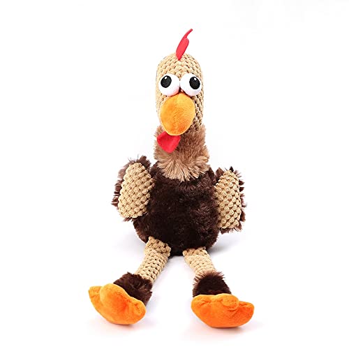 Dog Squeaky Toys - Rooster Dog Plush Toys Chew Resistant Stuffed Durable Squeaky Dog Toys Cute Soft Reinforced Interactive Dog Toy, Anxiety Reducer Dog Chew Toy for Puppy Small Medium Large Dogs von Cenyo