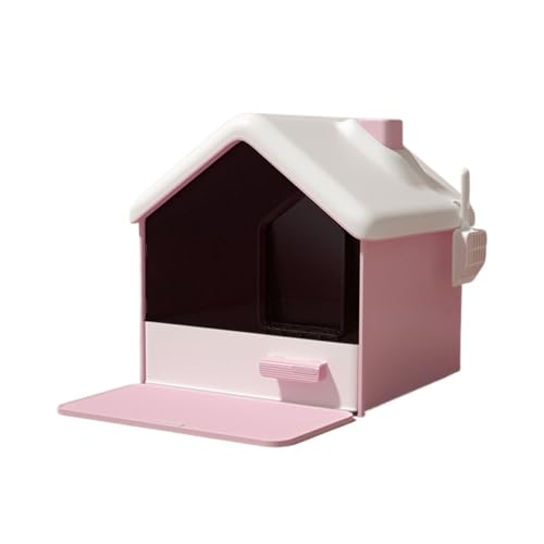 Katzentoilette, Jumbo-Katzentoilette mit Haube, Katzentoilette mit Haube for Privatsphäre und um Streu im Inneren zu halten, tragbar, leicht zu reinigen, Pet Box(Pink) von Cenz-888