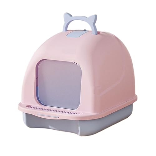 Katzentoilette, Katzentoilette mit Deckel, komplett geschlossene Katzentoilette mit Streuschaufel, auslaufsichere Katzentoilette, Nicht klebend, leicht zu reinigen, Pet Box(Pink) von Cenz-888