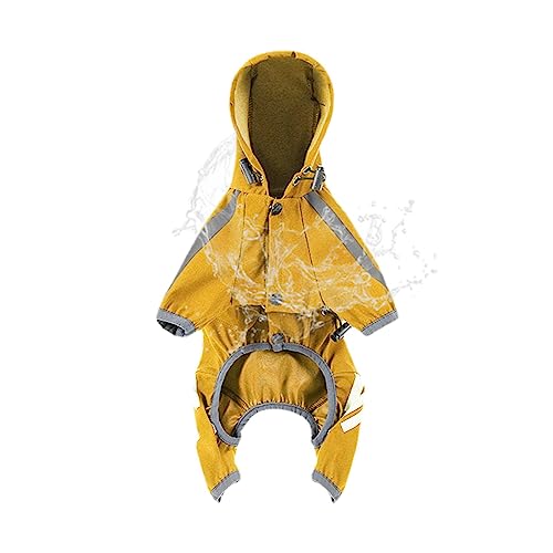 Ceolup Hunde-Regenjacke Wasserdichter Vierbeiniger Regenmantel Für Hunde Verstellbare, Atmungsaktive Regenjacken, Polyestermantel Mit Reflektierenden Streifen Für Welpen, Hunde, Katzen von Ceolup