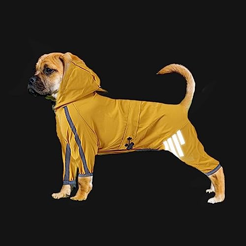 Ceolup Hunde-Regenjacke Wasserdichter Vierbeiniger Regenmantel Für Hunde Verstellbare, Atmungsaktive Regenjacken, Polyestermantel Mit Reflektierenden Streifen Für Welpen, Hunde, Katzen von Ceolup