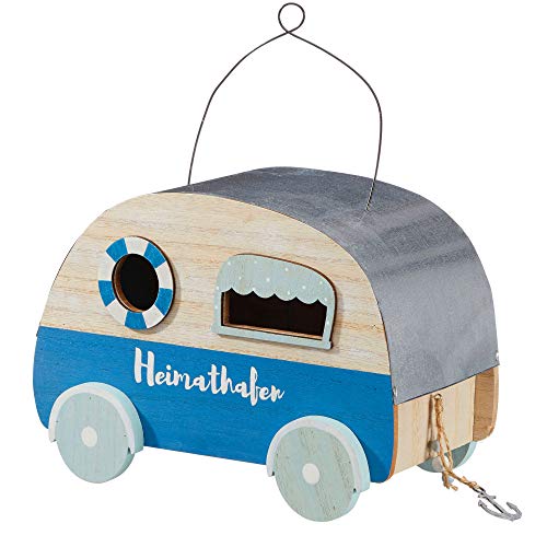 Cepewa Vogelhaus im Wohnwagen-Design Nistkasten Vogelkasten Futterstation von Cepewa