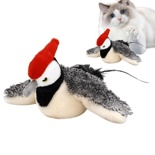 Ceprznvey Cat Teaser Toy with Catnip, Chirping Bird Toy, Cat Teaser Toy, Simulated Flying Bird Toy, Flapping Bird, Interactive Chirping Bird Cat Chasing Game for Indoor Cats Kittens Pet Supplies von Ceprznvey