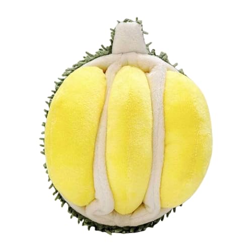 Ceprznvey Dog Chew Toys, Squeaky Dog Toys, Cute Comfortable Durian Sounding Pet Plush Toy for Small and Large Dogs, Shell 6.3x5.12x3.15 Inches, Pulp 4.72x2.36x1.18 Inches, Yellow, 1 Piece von Ceprznvey