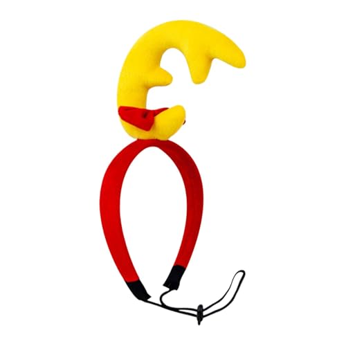 Ceprznvey Hundegeweih-Stirnband, Cartoon-Hunde-Weihnachts-Stirnband, buntes Rentier, Hirsch, Horn, Dekoration mit verstellbarem Gummiband für Katzen, Hunde, Welpen, 28 cm von Ceprznvey