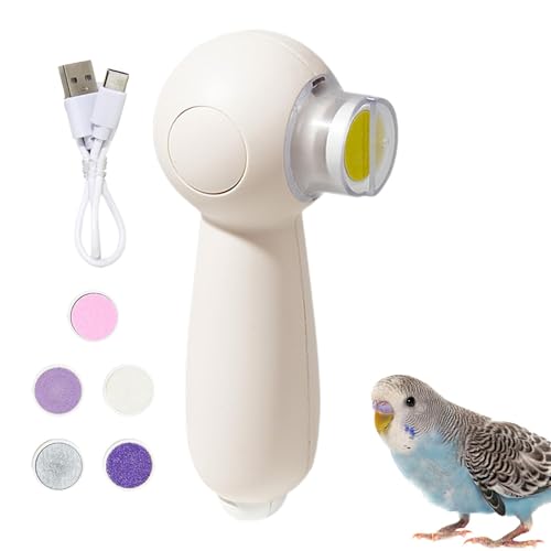 Ceprznvey Parrot Nail Grinder, Bird Care Supplies, Beak Trimming Tool, 6 Grinding Heads Electric Function Multipurpose Low Vibration for Pets, 5.12x3.15x1.97 Inches von Ceprznvey