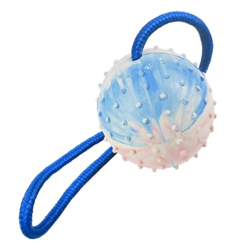 Ceprznvey Trainingsball, Pet Ball mit Rope, widerstandsfähiger Hundeball, Hundespielzeug, Quietschball, Gummiball, Hundeball, Trainingsball für Hunde und kleine Hunde von Ceprznvey