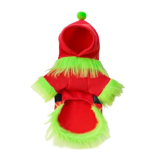 Hund Weihnachten Outfit, Cartoon Hund Weihnachtsmann Kostüm Weihnachten Hund Outfit Lustige Hund Weihnachtskleidung Haustier Weihnachten Cosplay Kleidung für Kleine Hunde Große Hunde Polyester von Ceprznvey