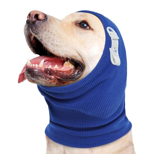 Hunde-Ohrenschützer, Winter-Hoodie-Mützen für Hunde, Winter-Kapuzenpullover, waschbare, beruhigende Kopfbedeckung für Hunde, Stoffmaterialien, dehnbarer Hals- und Ohrenwärmer für Hunde zum Baden, 28 g von Ceprznvey