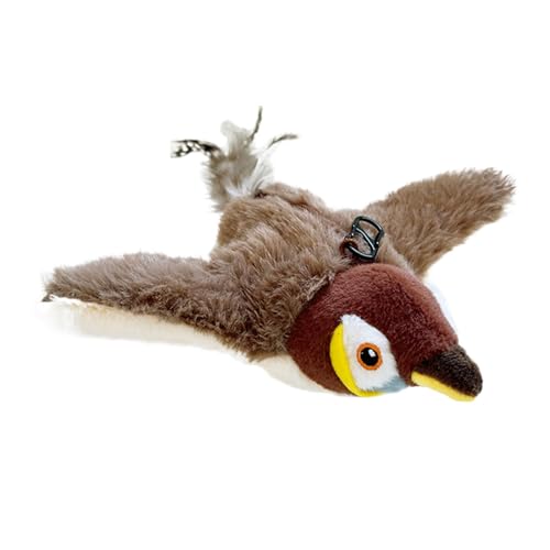 Hundespielzeug, Plüschtier, blaues Vogeltier, Puppy Self-Entertainment, USB, wiederaufladbar, elektrisches Plüsch, blaues Vogel, Dog Toy mit automatischem Chirping, interaktiv, Self-Entertainment Pet von Ceprznvey