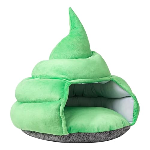 Katzenbett, Katzenbett, bequemer Katzenhut, Katzen-Tent Hideaway, bequemes Haustierbett Hideaway Cozy Poop-Shaped Katzenbett mit weichem Plüschmaterial und PP-Baumwollfüllung für Katzen und kleine von Ceprznvey