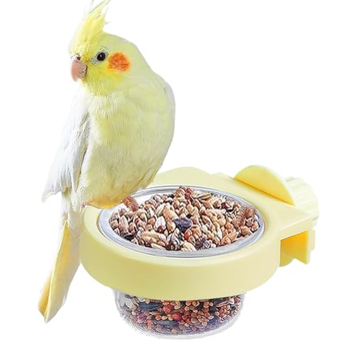 Parakeet Food Dish, Bird Feeding Bowl, Large Watering Cup, Pp Material with Clamp, Ideal for African Greys and Conures, Water and Dish for Cages, 3.78 X 2.83 X 1.65 In. von Ceprznvey