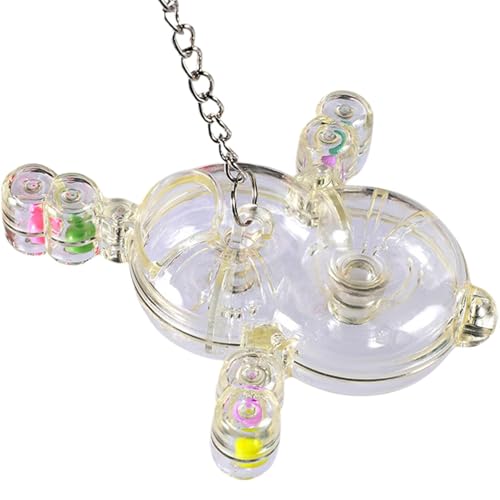 Parrot Spinner Toy, Rotating Rattle, Transparent Interactive Toy, Multiple Feeding Holes, PC Material, for Entertainment, 6,89 x 5,91 Zoll, Clear, 1 Stück von Ceprznvey