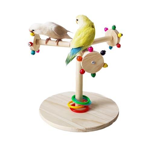 Perch Stand, Bird Climbing Toy, Sparrow Paw Grinding Stick für Parrots, Cockatiel, Sittiche, Parakeets, 20,6 x 20,6 x 1,97 cm, natürliches Holzmaterial, 365 g von Ceprznvey