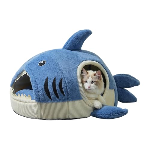 Shark Cat Cave, Enclosed Cat Bed, Shark Shaped Pet Nest, Warm Pet Bed, Enclosed Cat Bed, Small Dog Cat Bed, Cute and Comfortable Cat Bed Nest with Zipper, Suitable for Small Cats and Dogs von Ceprznvey