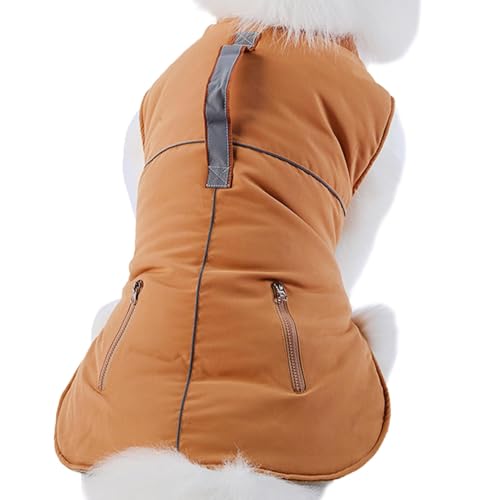 Winter Jacket, Dog Winter Vest, Warm Dog Coat, Cotton Dog Clothes, Puppy Winter Outfit, Winter Jacket for Small Medium Dogs Cotton Fabric Windproof Winter Vest Dog Coats for Cold Weather, Brown, Black von Ceprznvey