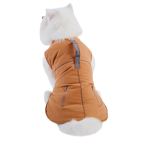 Winter Jacket, Dog Winter Vest, Warm Dog Coat, Cotton Dog Clothes, Puppy Winter Outfit, Winter Jacket for Small Medium Dogs Cotton Fabric Windproof Winter Vest Dog Coats for Cold Weather, Brown, Black von Ceprznvey