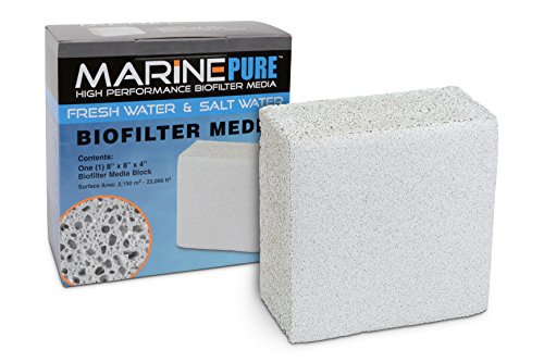 CerMedia MarinePure Block Bio-Filtermedium für Salz- und Süßwasseraquarien, 20,3 x 20,3 x 10,2 cm von CerMedia MarinePure