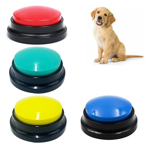 Buzzer mit Aufnahmefunktion, Hundetasten, Buzzer with Recording Function, Hunde Button, Hundeknopf für die Kommunikation, 4 Stück Intelligenzspielzeug für Hunde, Hundespielzeu für Hund Interaktion Buzzer mit Aufnahmefunktion, Hundetasten, Buzzer with Recording Function, Hunde Button, Hundeknopf für die Kommunikation, 4 Stück Intelligenzspielzeug für Hunde, Hundespielzeu für Hund Interaktion von Cerioll