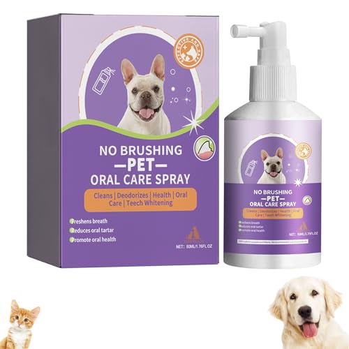 Zahnreinigungsspray für Hunde und Katzen, Haustier-Reinigungsspray, Haustier-Mundpflegespray, Haustier-Atemerfrischer-Spray, saubere Zähne, Zahnreinigungsspray, saubere Zähne, gesundes Zahnfleisch und von Cerioll