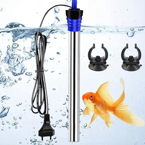 Cerkkapo 300W Aquarium Heizung, 304 Edelstahl Aquarium Heizer, Aquarium Heizung Mit Saugnäpfen,Temperatur Einstellbare Heizstab Aquarium,Aquarium Heizstab, zum Fischtanks und Aquarium(18-34℃, 220V) von Cerkkapo