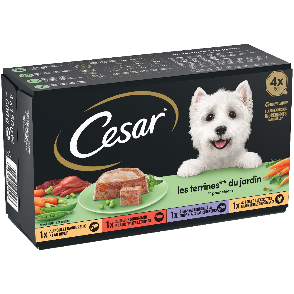 20 + 4 gratis! 24 x 150 g Cesar Classic Selection Mixkarton - Garten-Terrine von Cesar