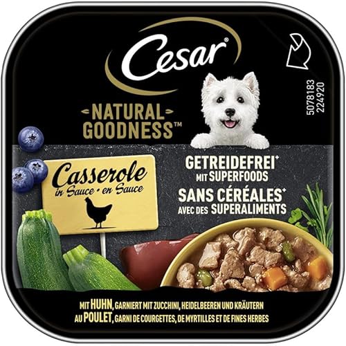 CESAR® Natural Goodness™ Schale Casserole in Sauce Getreidefrei mit Superfoods mit Huhn 1 x 100g von Cesar