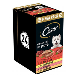 Cesar Classic Mix Paté Multipack Nassfutter Hund Schale (150 g) 2 Packungen (48 x 150 g) von Cesar