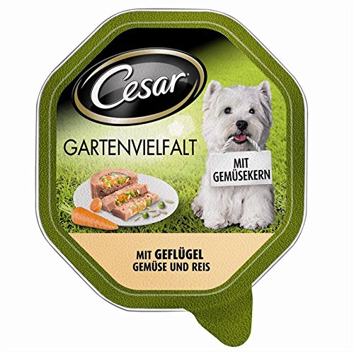 Cesar Gartenvielfalt mit Geflügel & Gemüse & Reis | 14x150g Nassfutter von Cesar