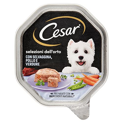 Cesar Selektion des zarten Gemüsegartens Pastete mit Huhn, Wild und Gemüse für Hunde, 150 g von Cesar