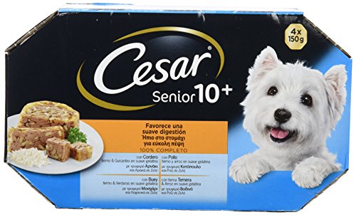 Multipack mit 4 Schalen à 150 g für ältere Hunde ab 10 Jahren, 6er-Pack von Cesar